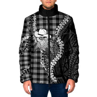Black Hawaii Palaka Cowboy Turtle Padded Jacket Hawaiian Paniolo Puakenikeni Maile Lei