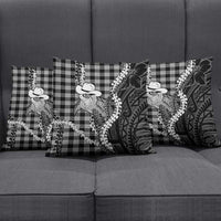 Black Hawaii Palaka Cowboy Turtle Pillow Cover Hawaiian Paniolo Puakenikeni Maile Lei