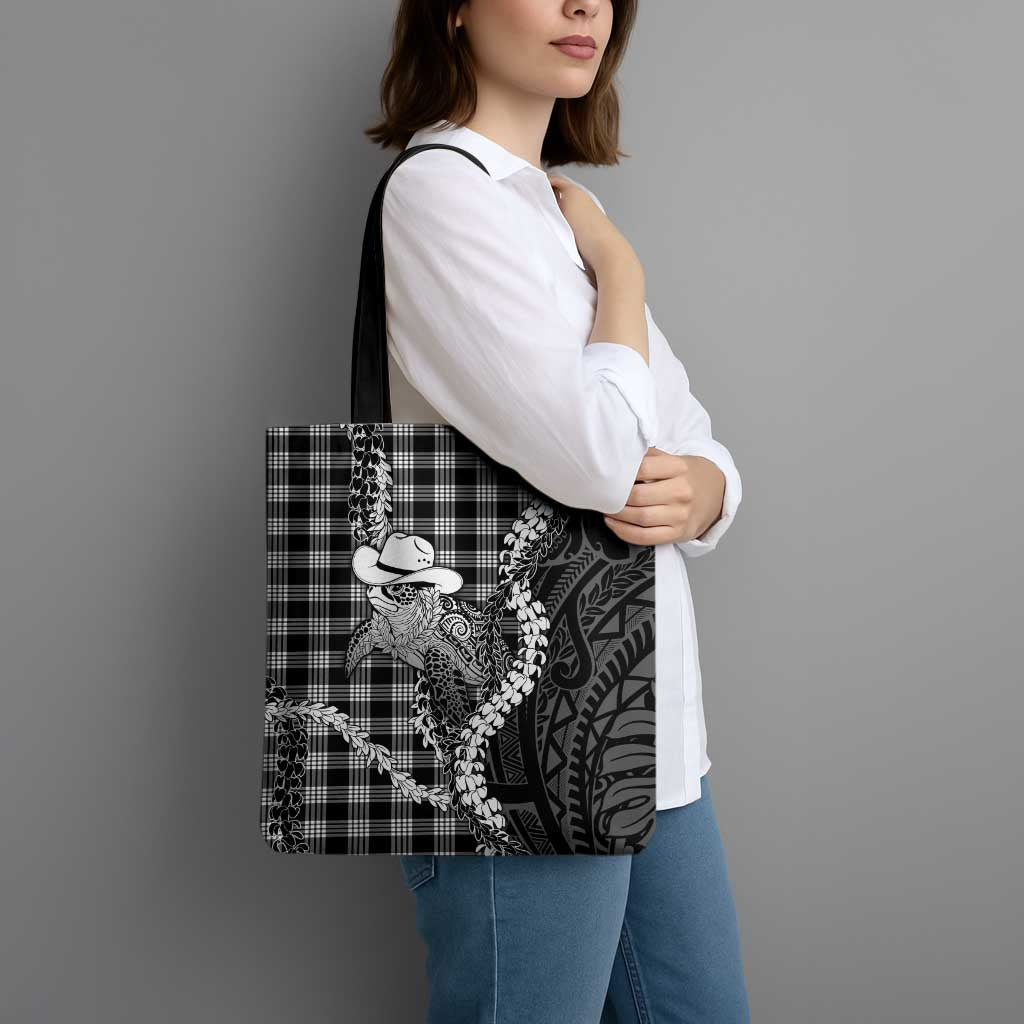 Black Hawaii Palaka Cowboy Turtle Tote Bag Hawaiian Paniolo Puakenikeni Maile Lei