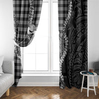 Black Hawaii Palaka Cowboy Turtle Window Curtain Hawaiian Paniolo Puakenikeni Maile Lei