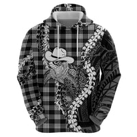 Black Hawaii Palaka Cowboy Turtle Zip Hoodie Hawaiian Paniolo Puakenikeni Maile Lei