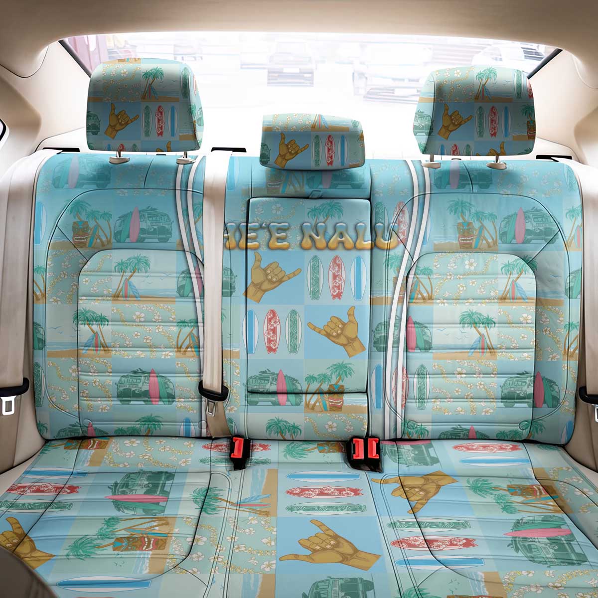 Hawaii Surfing Back Car Seat Cover He'e Nalu