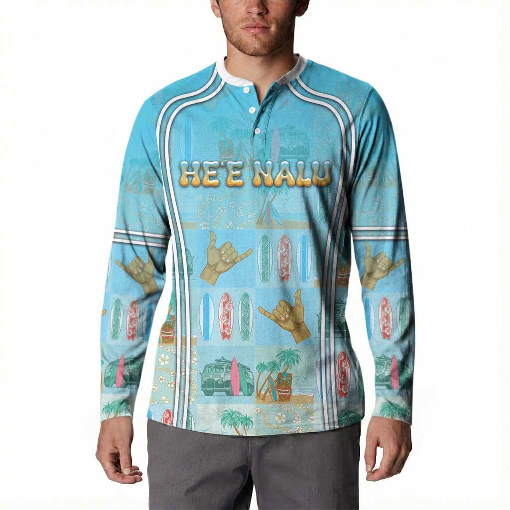 Custom Hawaii Surfing Button Sweatshirt He'e Nalu