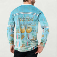 Custom Hawaii Surfing Button Sweatshirt He'e Nalu