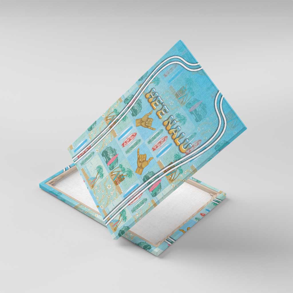 Hawaii Surfing Canvas Wall Art He'e Nalu