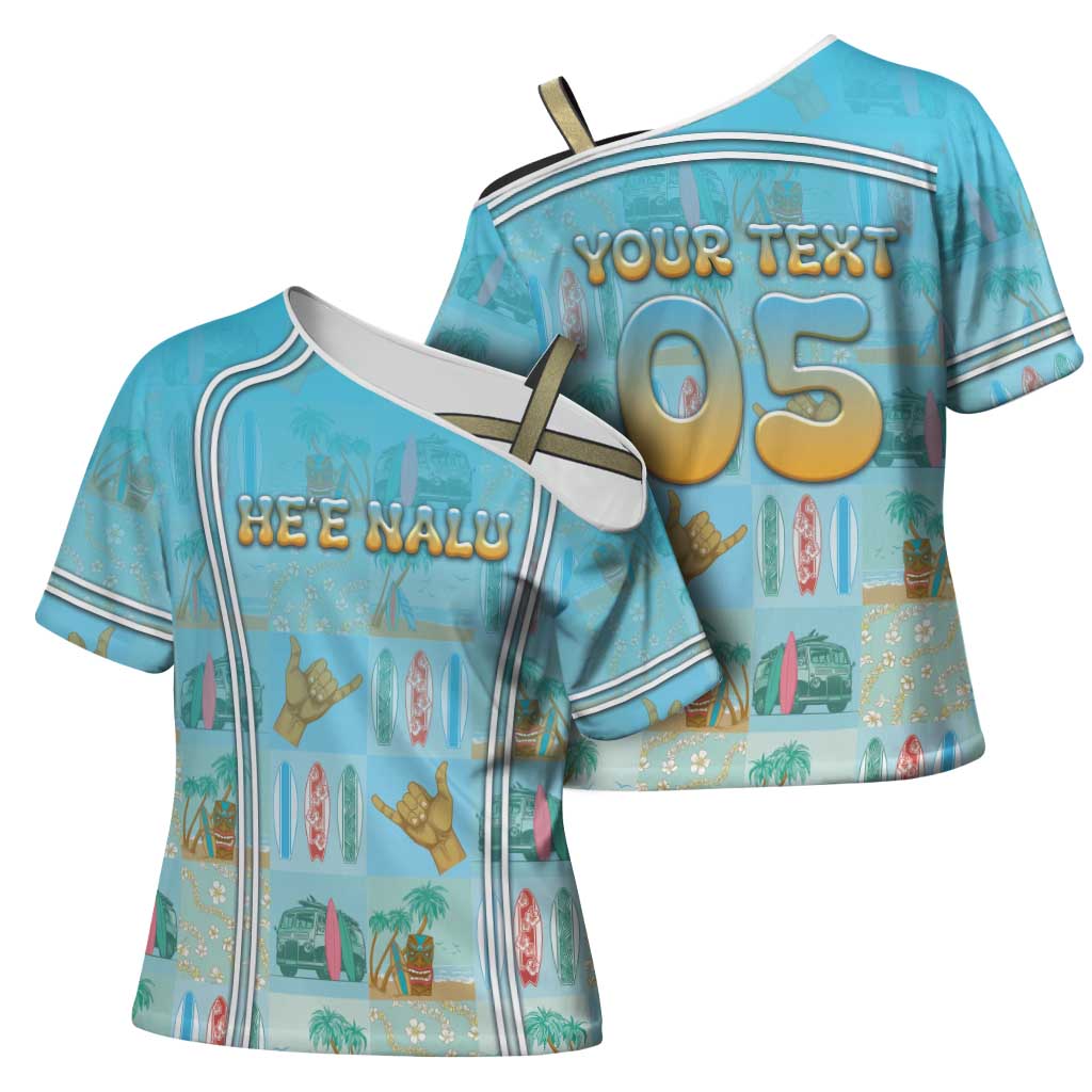 Custom Hawaii Surfing Cross Shoulder Shirt He'e Nalu