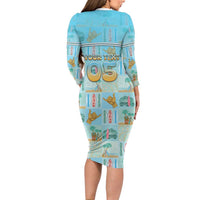 Custom Hawaii Surfing Family Matching Long Sleeve Bodycon Dress and Hawaiian Shirt He'e Nalu DT05 - Polynesian Pride