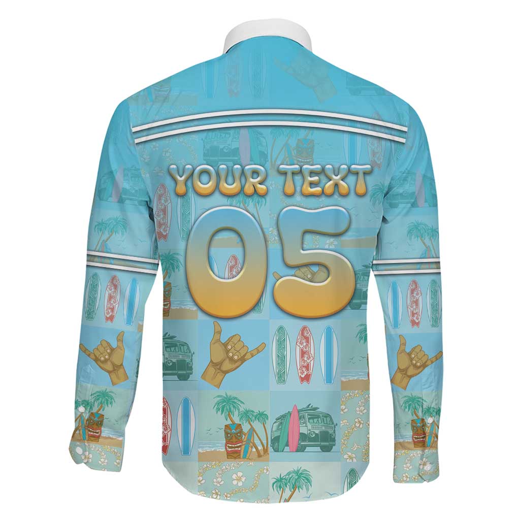 Custom Hawaii Surfing Family Matching Off The Shoulder Long Sleeve Dress and Hawaiian Shirt He'e Nalu DT05 - Polynesian Pride