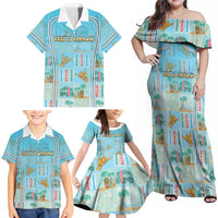 Custom Hawaii Surfing Family Matching Off Shoulder Maxi Dress and Hawaiian Shirt He'e Nalu