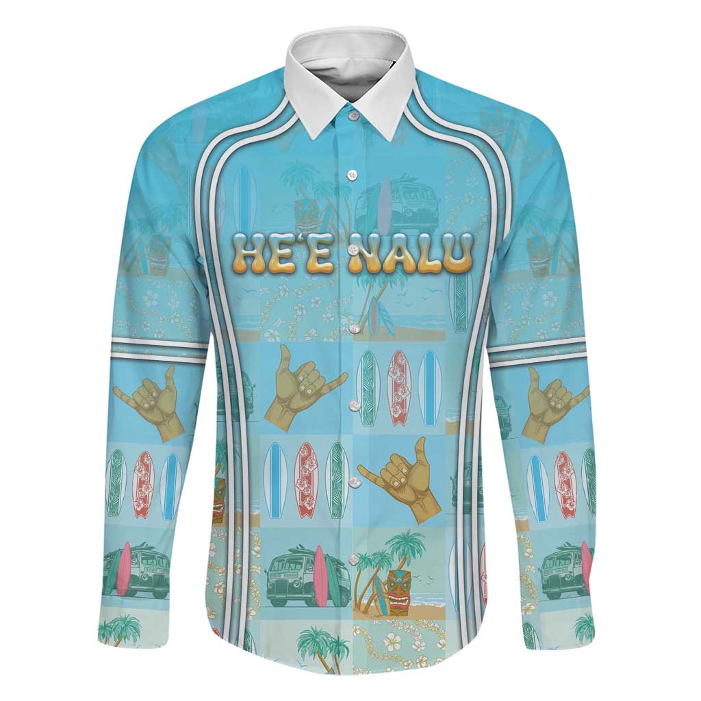 Custom Hawaii Surfing Family Matching Off Shoulder Maxi Dress and Hawaiian Shirt He'e Nalu