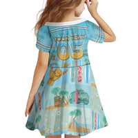 Custom Hawaii Surfing Family Matching Off Shoulder Short Dress and Hawaiian Shirt He'e Nalu