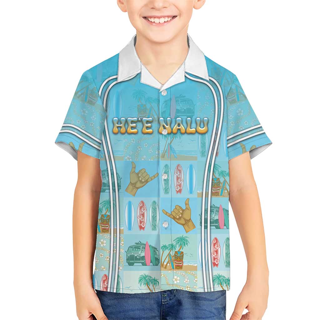 Custom Hawaii Surfing Kid Hawaiian Shirt He'e Nalu