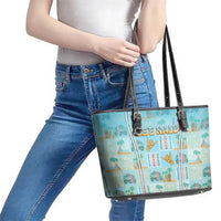 Hawaii Surfing Leather Tote Bag He'e Nalu