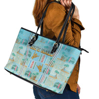 Hawaii Surfing Leather Tote Bag He'e Nalu