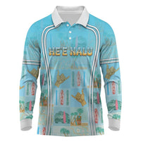 Custom Hawaii Surfing Long Sleeve Polo Shirt He'e Nalu