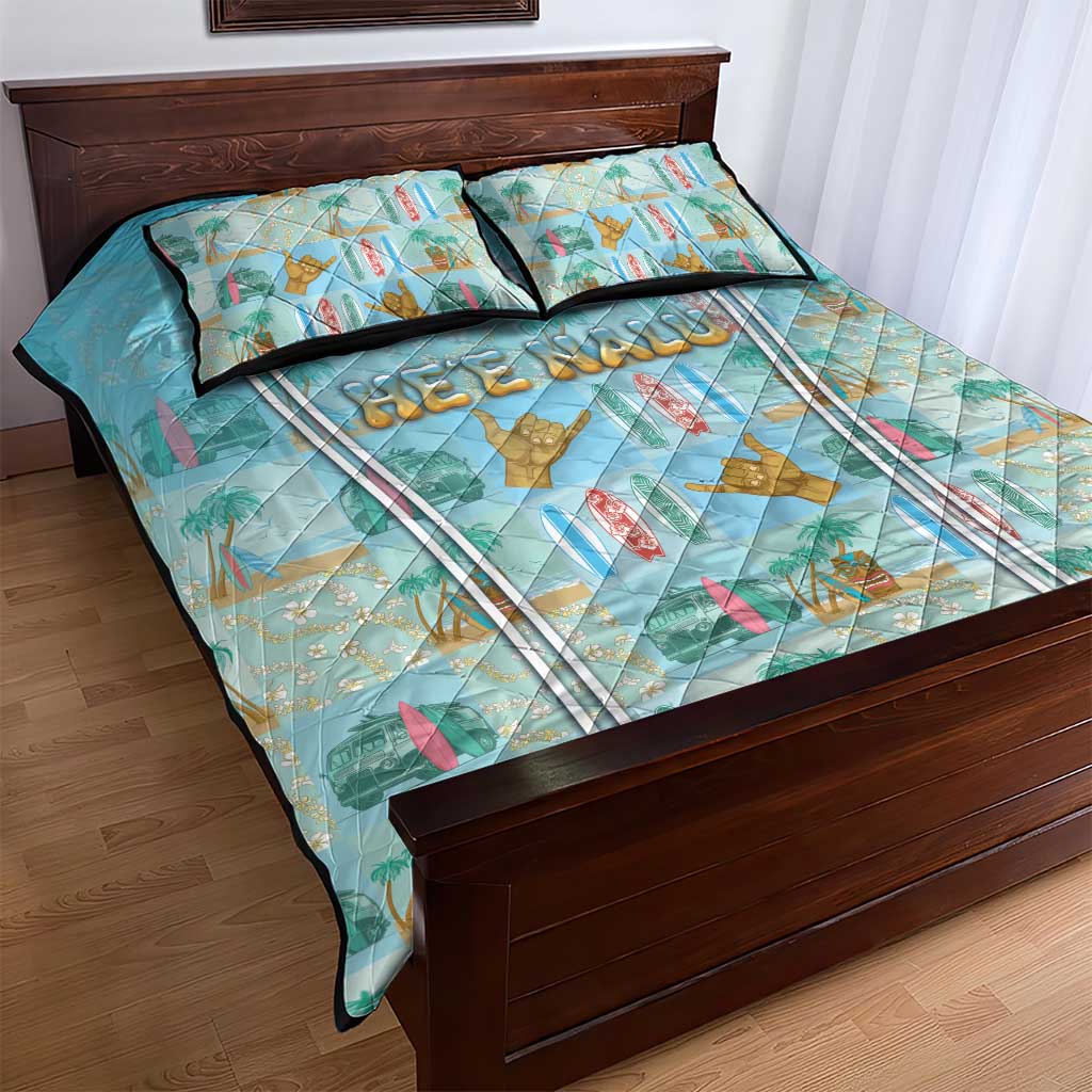 Hawaii Surfing Quilt Bed Set He'e Nalu