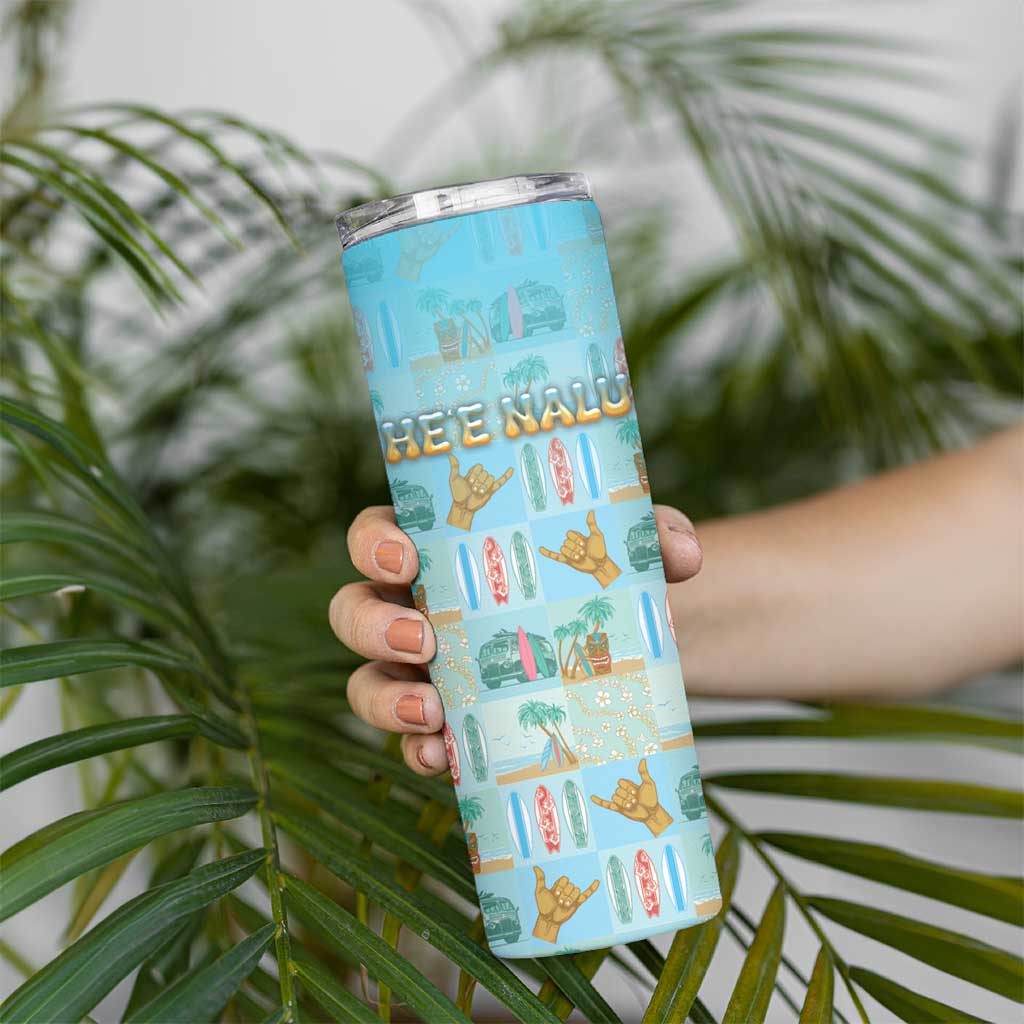 Custom Hawaii Surfing Skinny Tumbler He'e Nalu