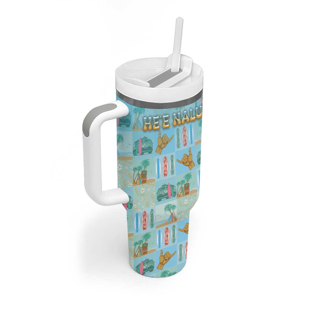 Custom Hawaii Surfing Tumbler With Handle He'e Nalu