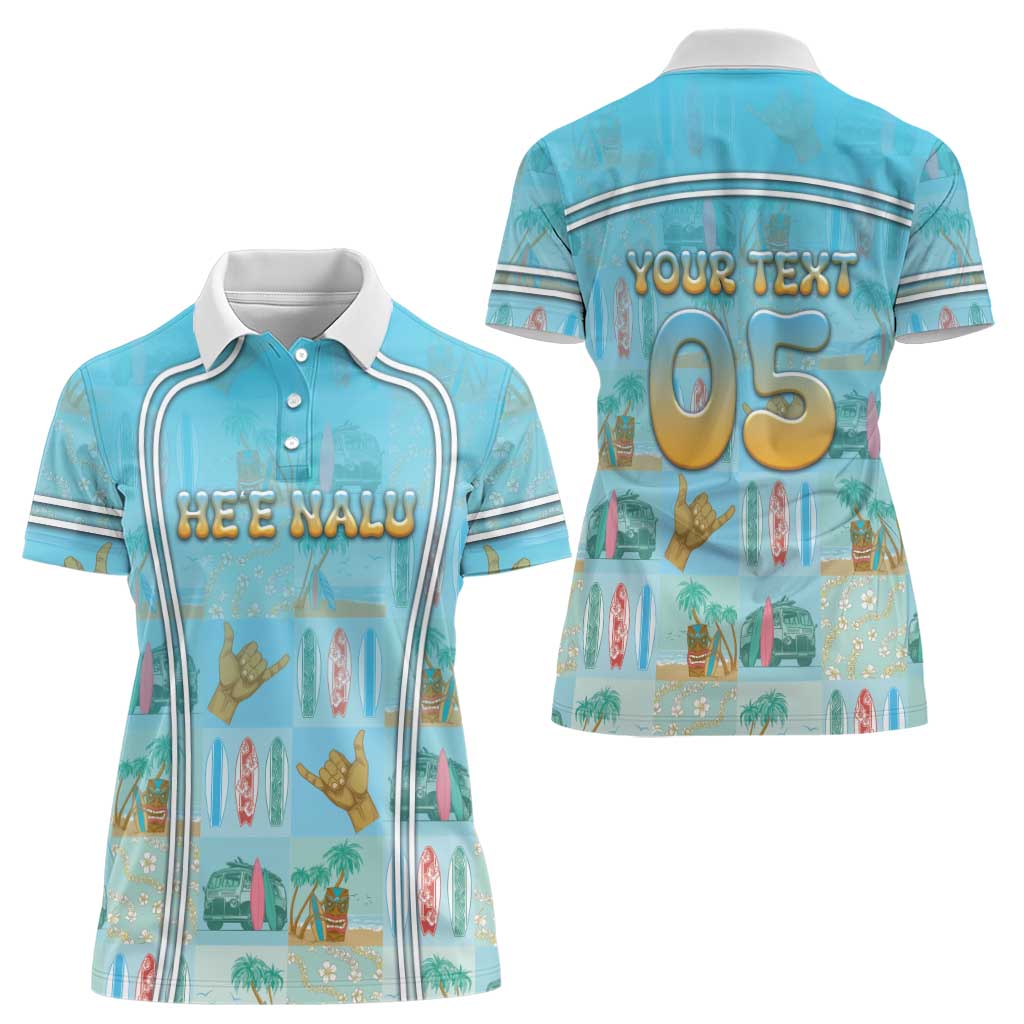 Custom Hawaii Surfing Women Polo Shirt He'e Nalu