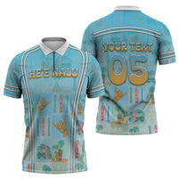 Custom Hawaii Surfing Zipper Polo Shirt He'e Nalu