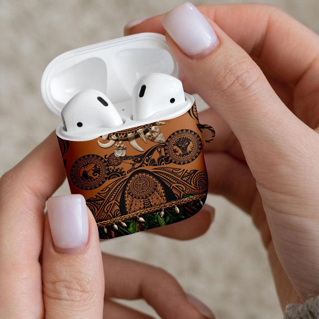 Polynesia Maui Tattoo Inspired AirPods Case Tropical Leaf Skirt Costume
