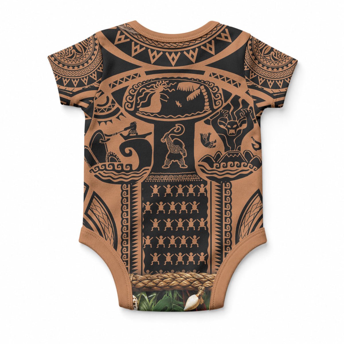 Polynesia Maui Tattoo Inspired Baby Onesie Tropical Leaf Skirt Costume