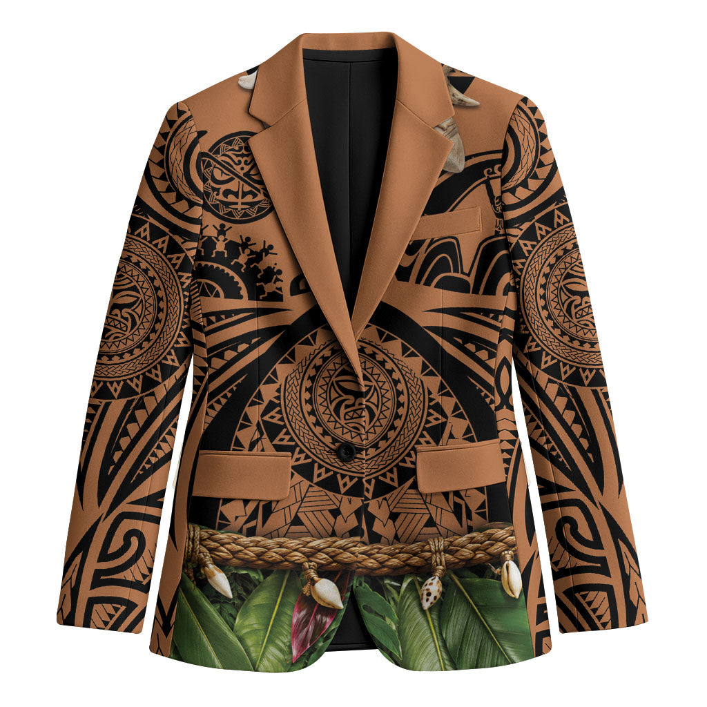Polynesia Maui Tattoo Inspired Blazer Tropical Leaf Skirt Costume