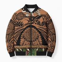 Polynesia Maui Tattoo Inspired Bomber Puffer Jacket Tropical Leaf Skirt Costume