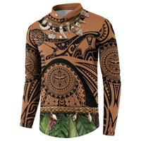 Polynesia Maui Tattoo Inspired Button Sweatshirt Tropical Leaf Skirt Costume