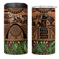 Polynesia Maui Tattoo Inspired 4 in 1 Can Cooler Tumbler Tropical Leaf Skirt Costume