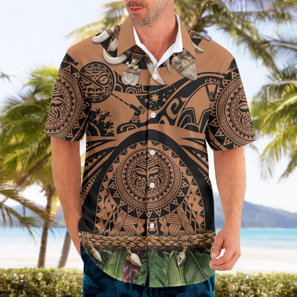 Polynesia Maui Tattoo Inspired Hawaiian Shirt Tropical Leaf Skirt Costume