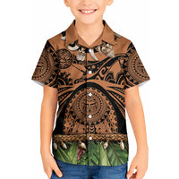 Polynesia Maui Tattoo Inspired Kid Hawaiian Shirt Tropical Leaf Skirt Costume