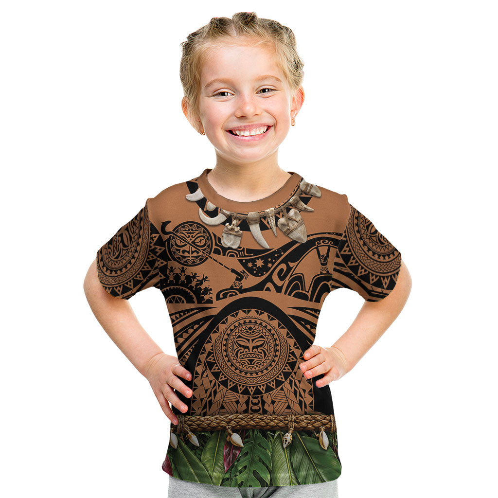 Polynesia Maui Tattoo Inspired Kid T Shirt Tropical Leaf Skirt Costume