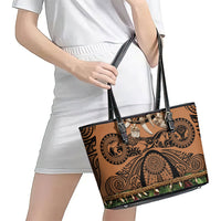 Polynesia Maui Tattoo Inspired Leather Tote Bag Tropical Leaf Skirt Costume