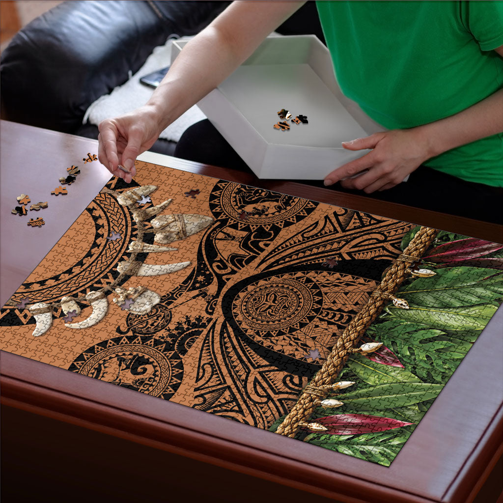 Polynesia Maui Tattoo Inspired Puzzle Tropical Leaf Skirt Costume