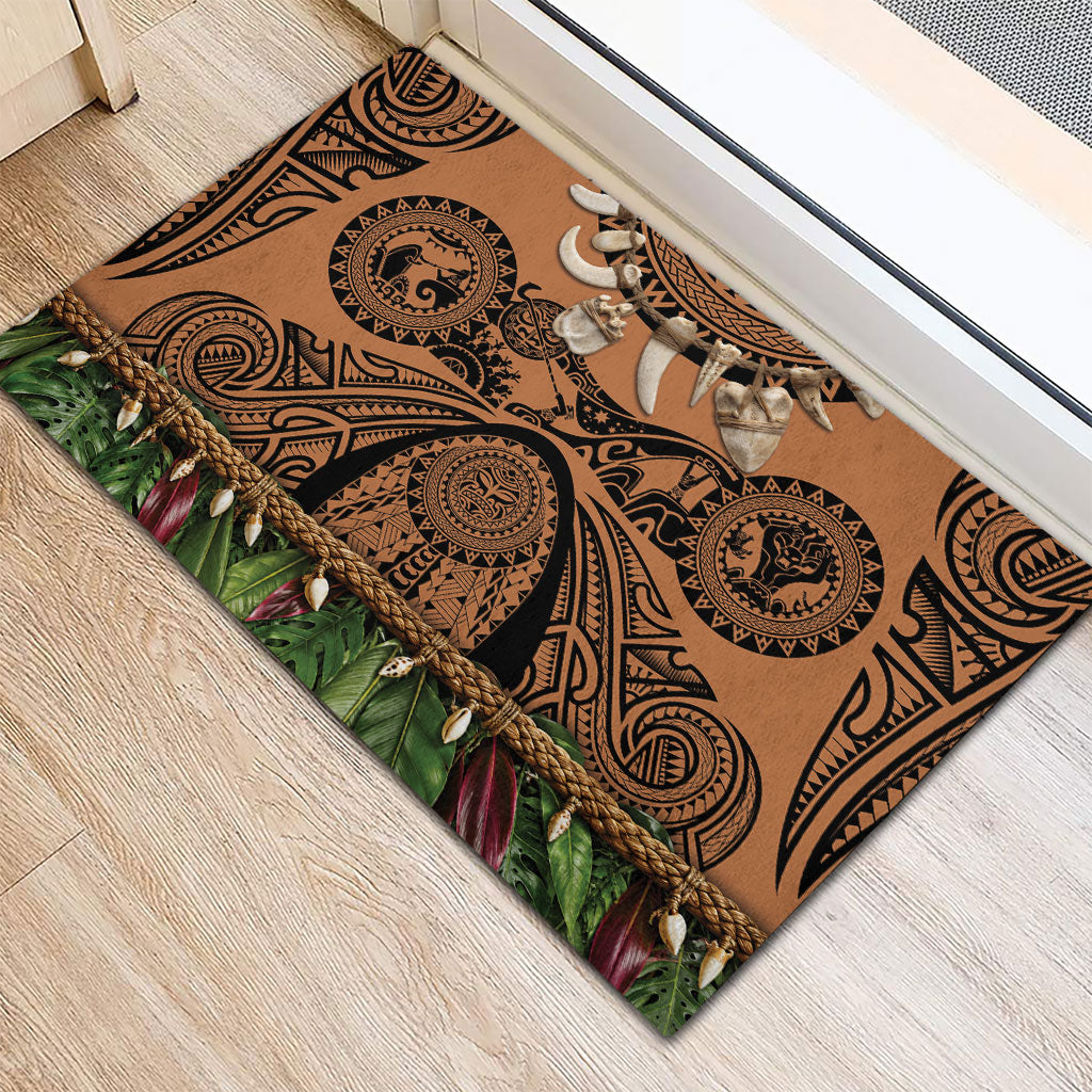 Polynesia Maui Tattoo Inspired Rubber Doormat Tropical Leaf Skirt Costume