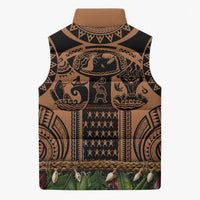 Polynesia Maui Tattoo Inspired Sleeveless Puffer Jacket Tropical Leaf Skirt Costume