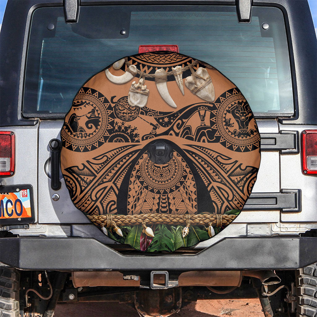 Polynesia Maui Tattoo Inspired Spare Tire Cover Tropical Leaf Skirt Costume