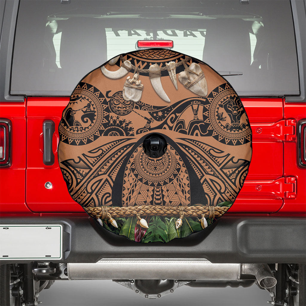 Polynesia Maui Tattoo Inspired Spare Tire Cover Tropical Leaf Skirt Costume