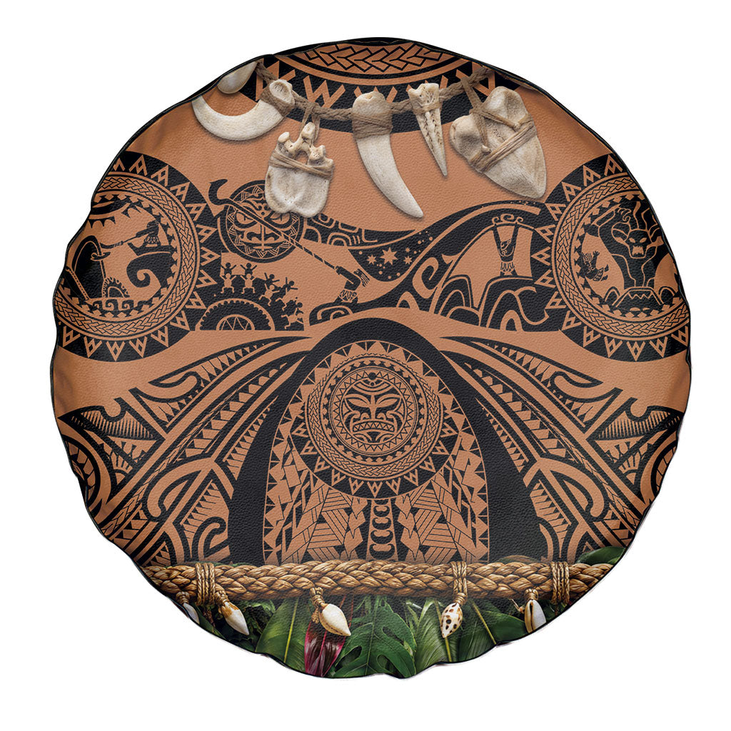 Polynesia Maui Tattoo Inspired Spare Tire Cover Tropical Leaf Skirt Costume