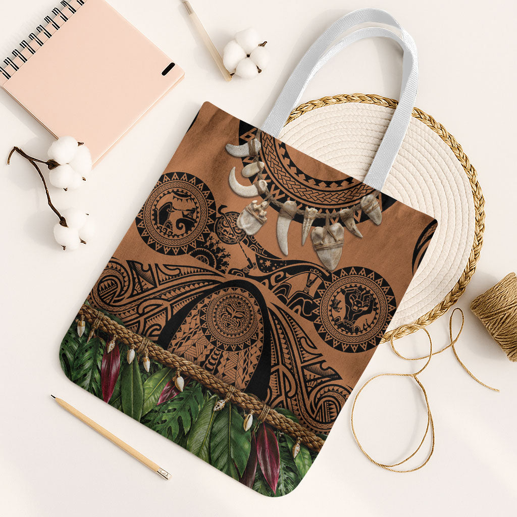 Polynesia Maui Tattoo Inspired Tote Bag Tropical Leaf Skirt Costume