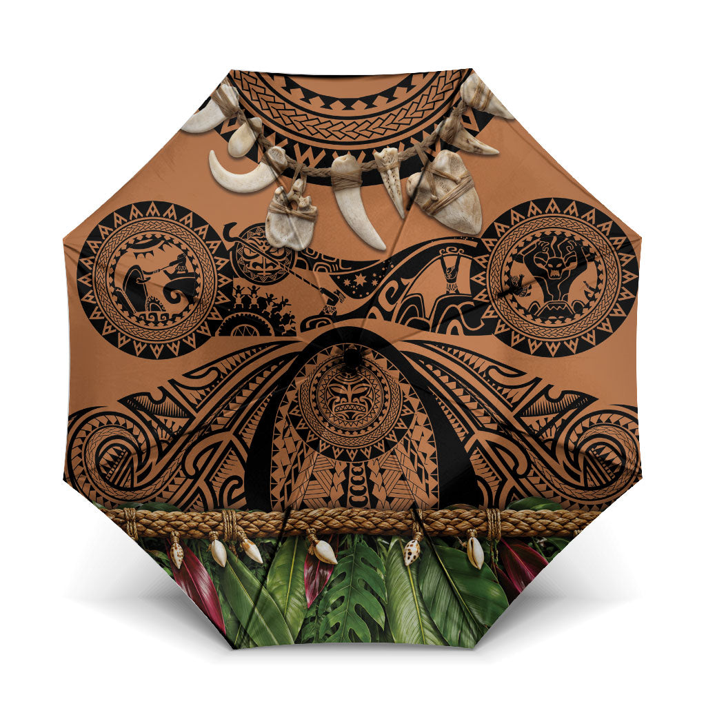 Polynesia Maui Tattoo Inspired Umbrella Tropical Leaf Skirt Costume