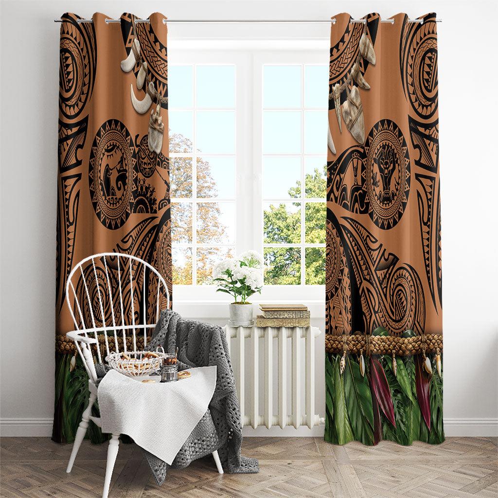 Polynesia Maui Tattoo Inspired Window Curtain Tropical Leaf Skirt Costume