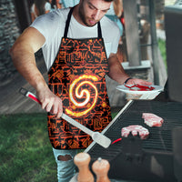 Polynesia Lava Monster Cosplay Apron Fiery Glowing Volcano Crack Pattern