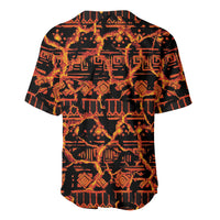 Polynesia Lava Monster Cosplay Baseball Jersey Fiery Glowing Volcano Crack Pattern