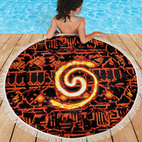 Polynesia Lava Monster Cosplay Beach Blanket Fiery Glowing Volcano Crack Pattern
