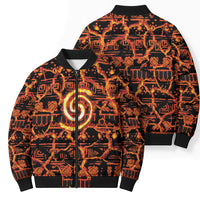 Polynesia Lava Monster Cosplay Bomber Puffer Jacket Fiery Glowing Volcano Crack Pattern
