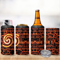 Polynesia Lava Monster Cosplay 4 in 1 Can Cooler Tumbler Fiery Glowing Volcano Crack Pattern
