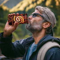 Polynesia Lava Monster Cosplay 4 in 1 Can Cooler Tumbler Fiery Glowing Volcano Crack Pattern