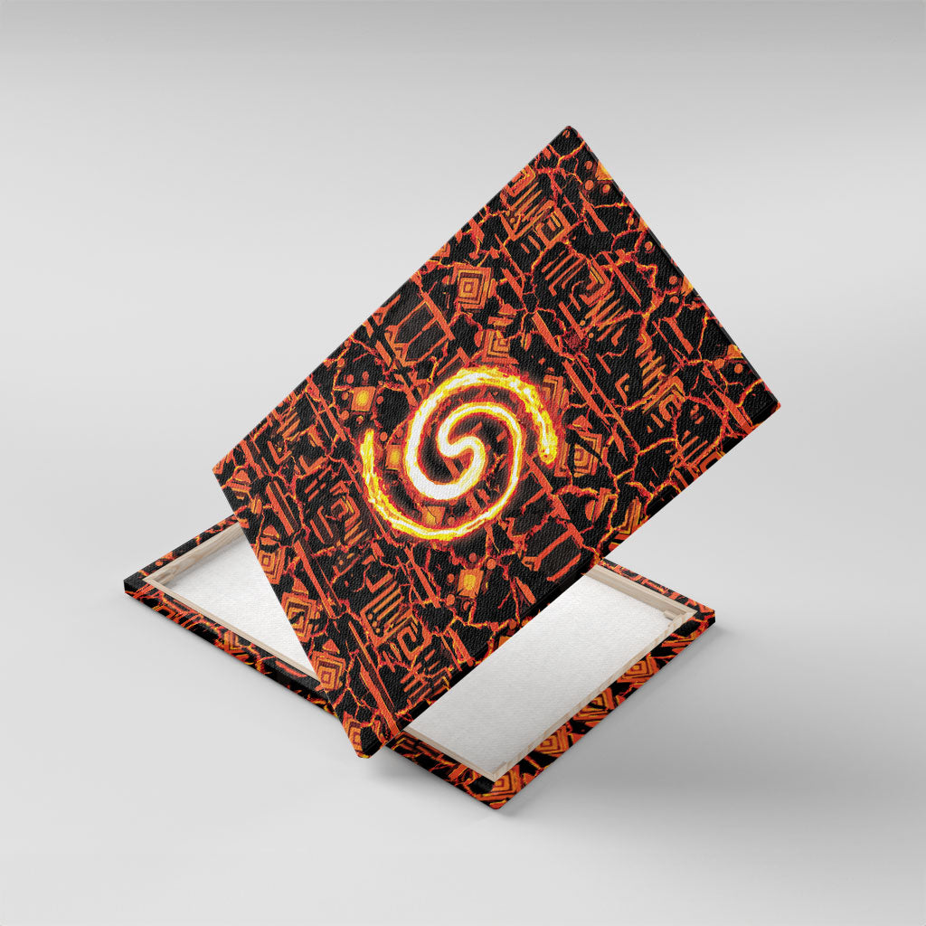 Polynesia Lava Monster Cosplay Canvas Wall Art Fiery Glowing Volcano Crack Pattern